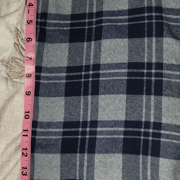 Nordstrom Men's Shop Slim Fit Flannel Long Sleeve Shirt Medium Blue / Grey Plaid - Picture 8 of 15